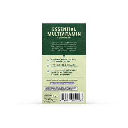 EarthFirst Organic Women's Multi Vitamin - 19 Vitamins from Herbs & Superfoods - 30 Count