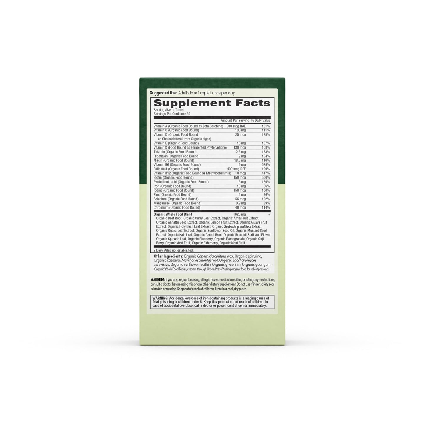 EarthFirst Organic Women's Multi Vitamin - 19 Vitamins from Herbs & Superfoods - 30 Count