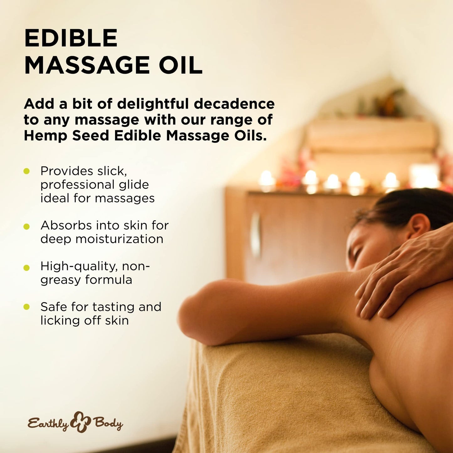 Earthly Body Edible Massage Oil - Cherry (8 fl oz) | Vegan & Cruelty-Free