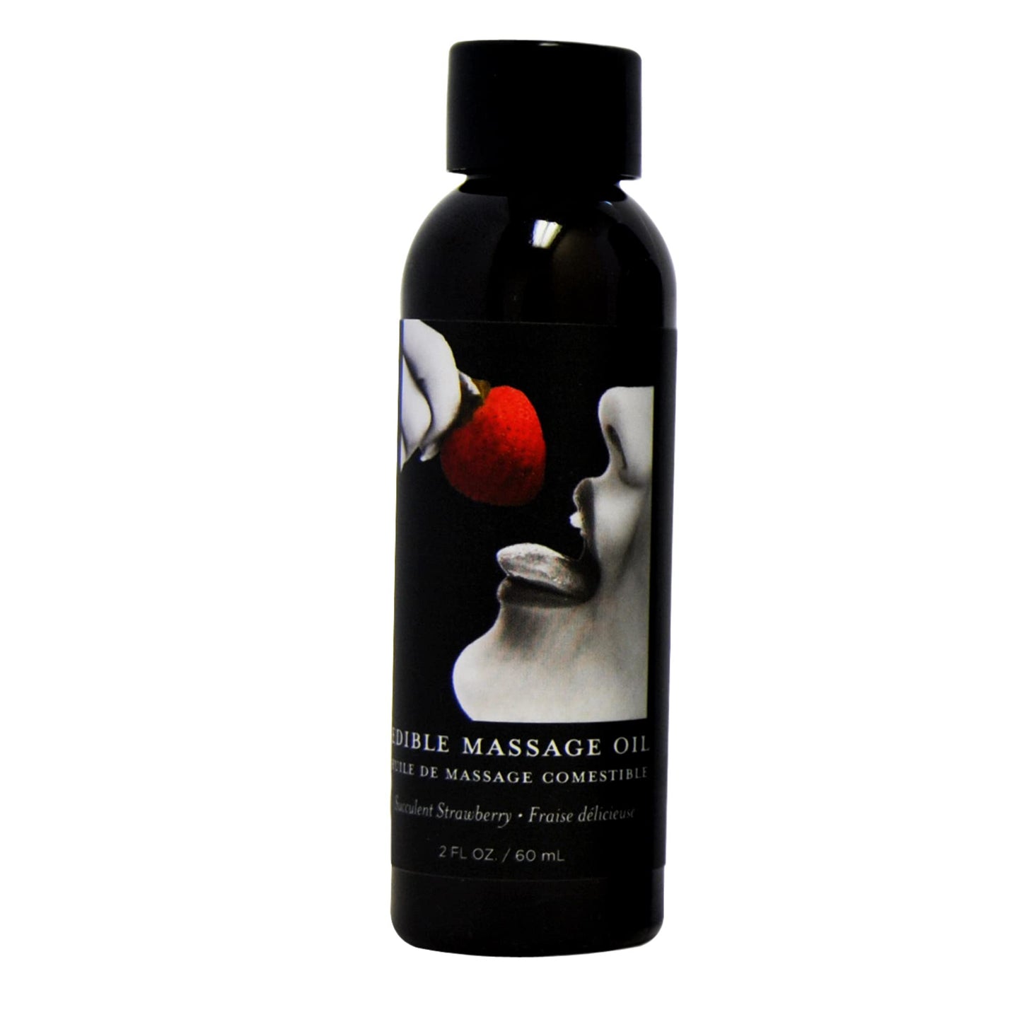 Earthly Body Edible Massage Oil - Strawberry, 2 fl oz | Vegan & Cruelty-Free