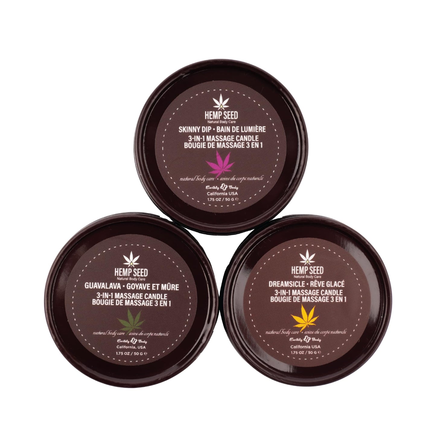 Earthly Body Three Candle Pack, One Size | 3-in-1 Massage Candles