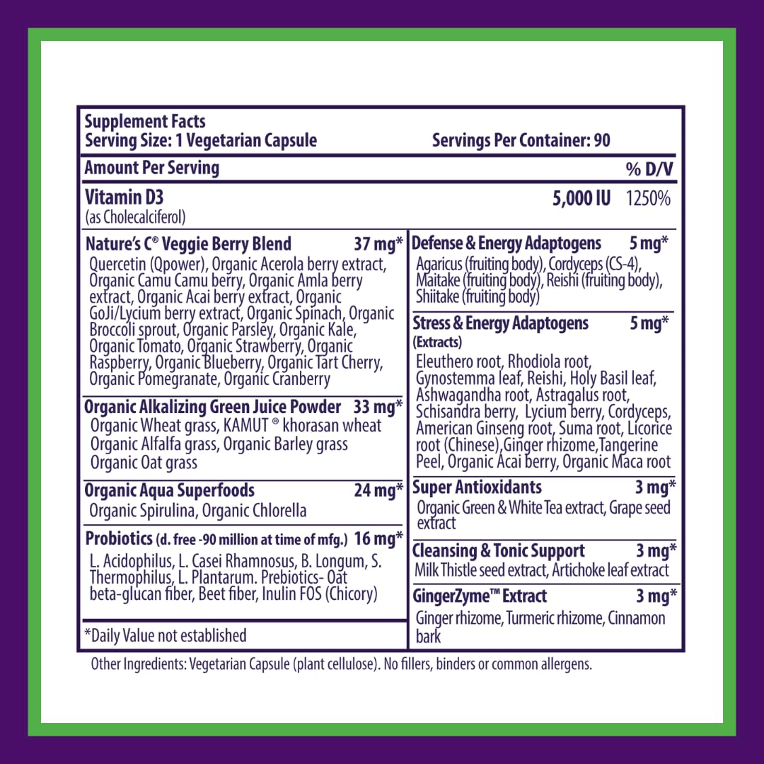 Paradise Herbs Earth's Blend Vitamin D3 – Bone Health & Immune Support, 90 Vegetarian Capsules