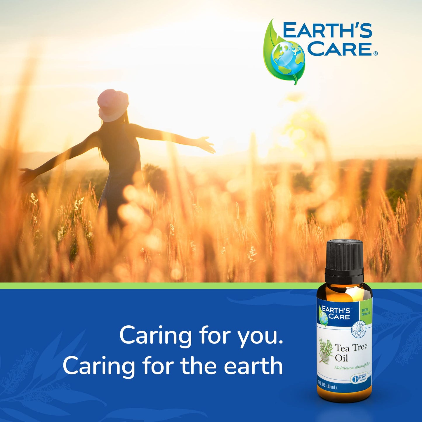 Earth’s Care Tea Tree Oil – 100% Pure Australian Steam-Distilled Essential Oil for Aromatherapy