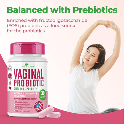 Earth's Pearl Vaginal Probiotics for Women - BIO-Tract Delivery, 3 Billion CFU, 1 Tablet/Day