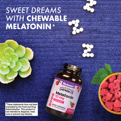 BlueBonnet EarthSweet Melatonin 10 mg Fast-Acting Chewables – Raspberry, Gluten-Free & Vegan