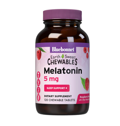 Bluebonnet EarthSweet Melatonin 5 mg - Raspberry Chewables, 120 ct
