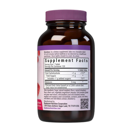 Bluebonnet EarthSweet Melatonin 5 mg - Raspberry Chewables, 120 ct