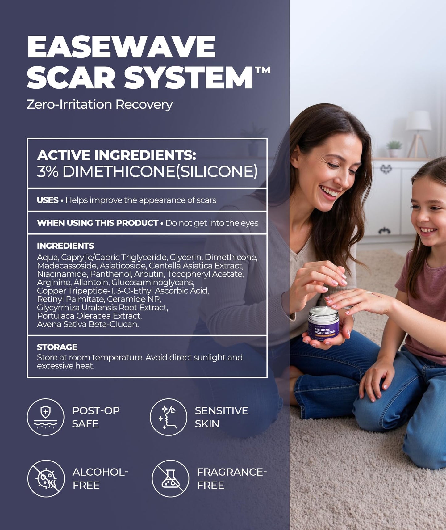 EASEWAVE Silicone Scar Cream – 6.7% Active, Visible in 2 Weeks (55ML)