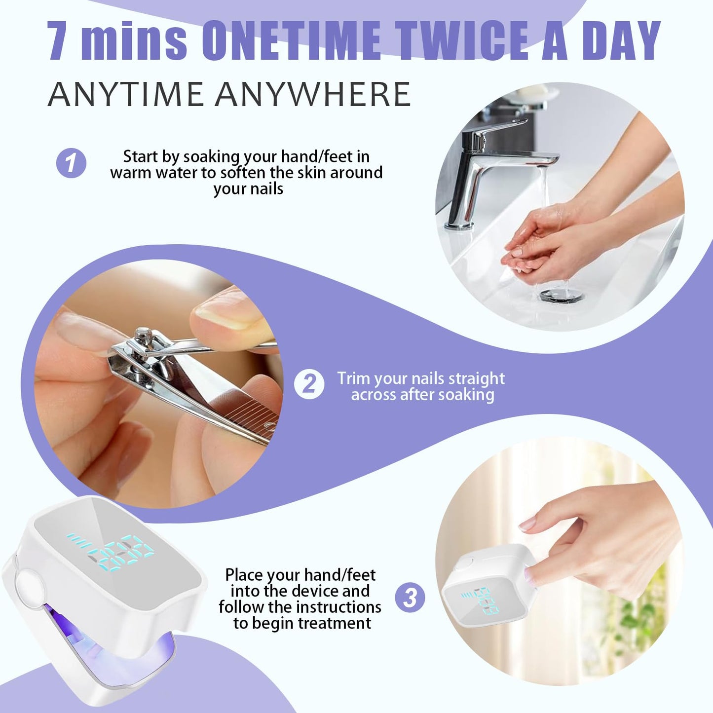 easheal Nail Fungus Laser Treatment – Home LED Nail Therapy for Thick Toenails