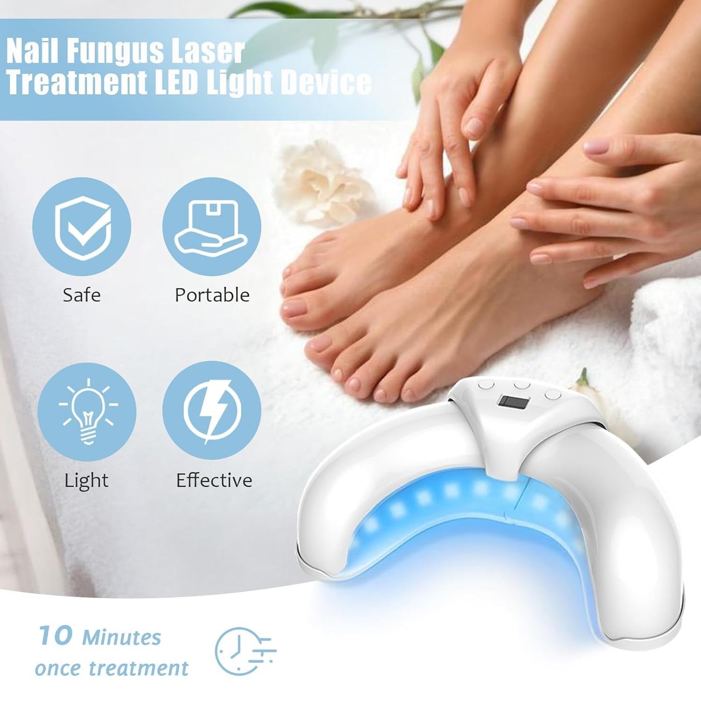 Easheal Nail Fungus LED Device – At-Home Toenail Fungus Treatment for Weak and Damaged Nails