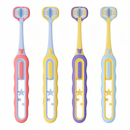 EASICUTI 3-Sided Toddler Toothbrush – Patent Design, Soft 12 Months+ Baby Toothbrush (4-Pack)