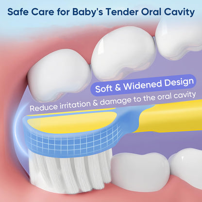 EASICUTI 3-Sided Toddler Toothbrush – Patent Design, Soft 12 Months+ Baby Toothbrush (4-Pack)