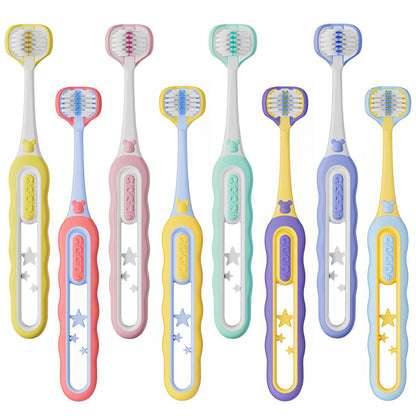 EASICUTI 3-Sided Toddler Toothbrushes - 8-Pack (Ages 1-8) Patent