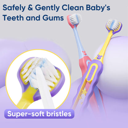 EASICUTI 3-Sided Toddler Toothbrushes - 8-Pack (Ages 1-8) Patent