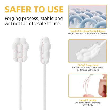 EASICUTI Upgrade Baby Tongue Cleaner – 52Pcs Newborn Toothbrush Set for 0-36M+