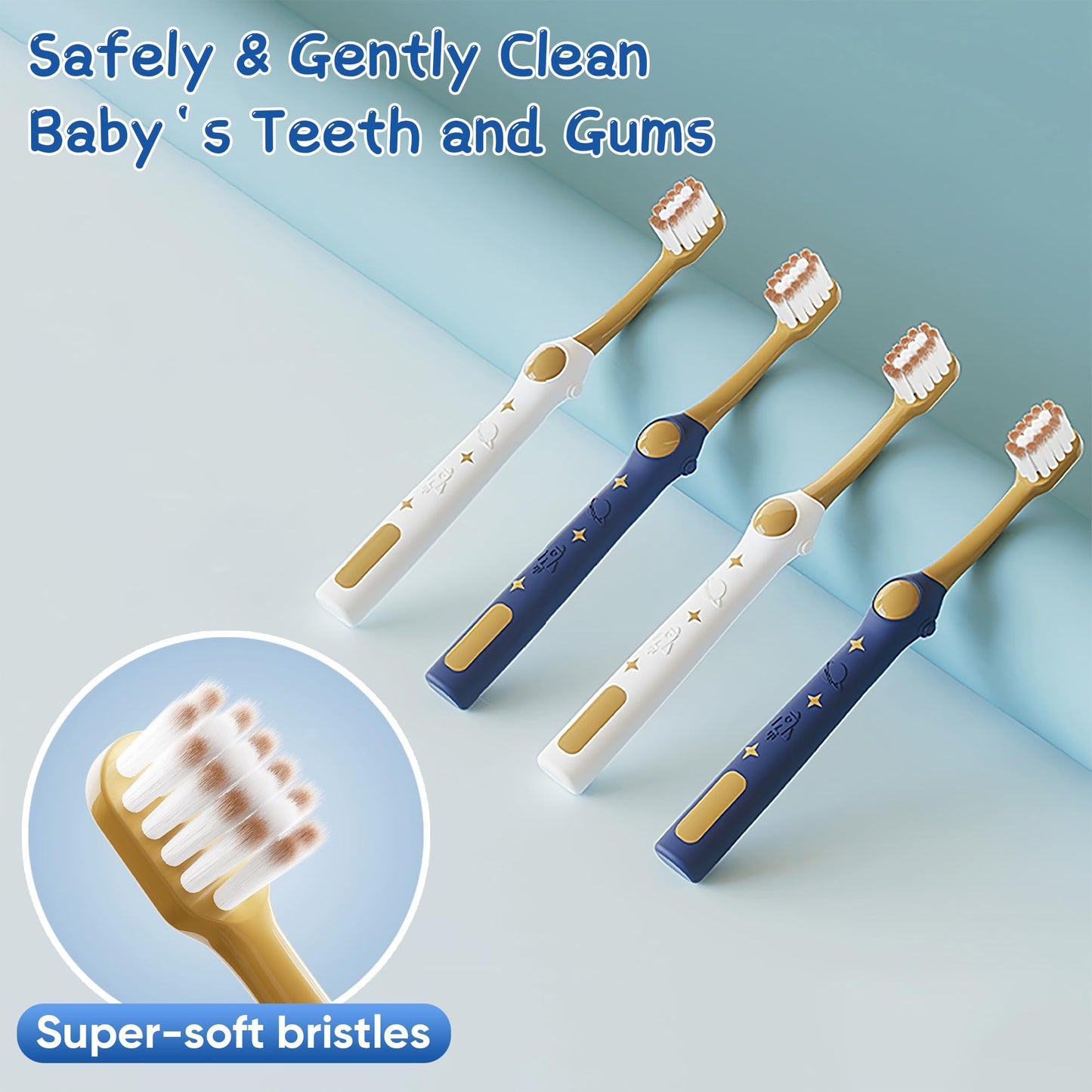 EASICUTI Extra Soft Kids Toothbrushes 4 Pack – Space Style Toddler Toothbrushes for Ages 2-12