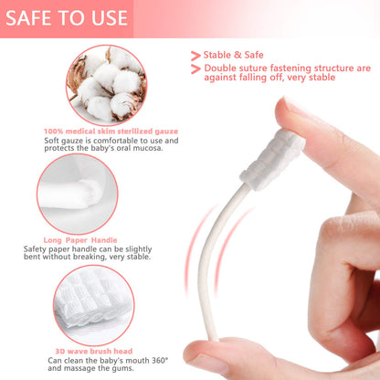 EASICUTI Baby Tongue Cleaner – 42Pcs Disposable Infant Toothbrush + Free 1 Finger Brush (0-36 Months)