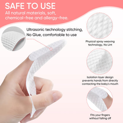 EASICUTI 40Pcs Baby Finger Toothbrush & Dry Wipes – Newborn Oral Care (0-36 Months)