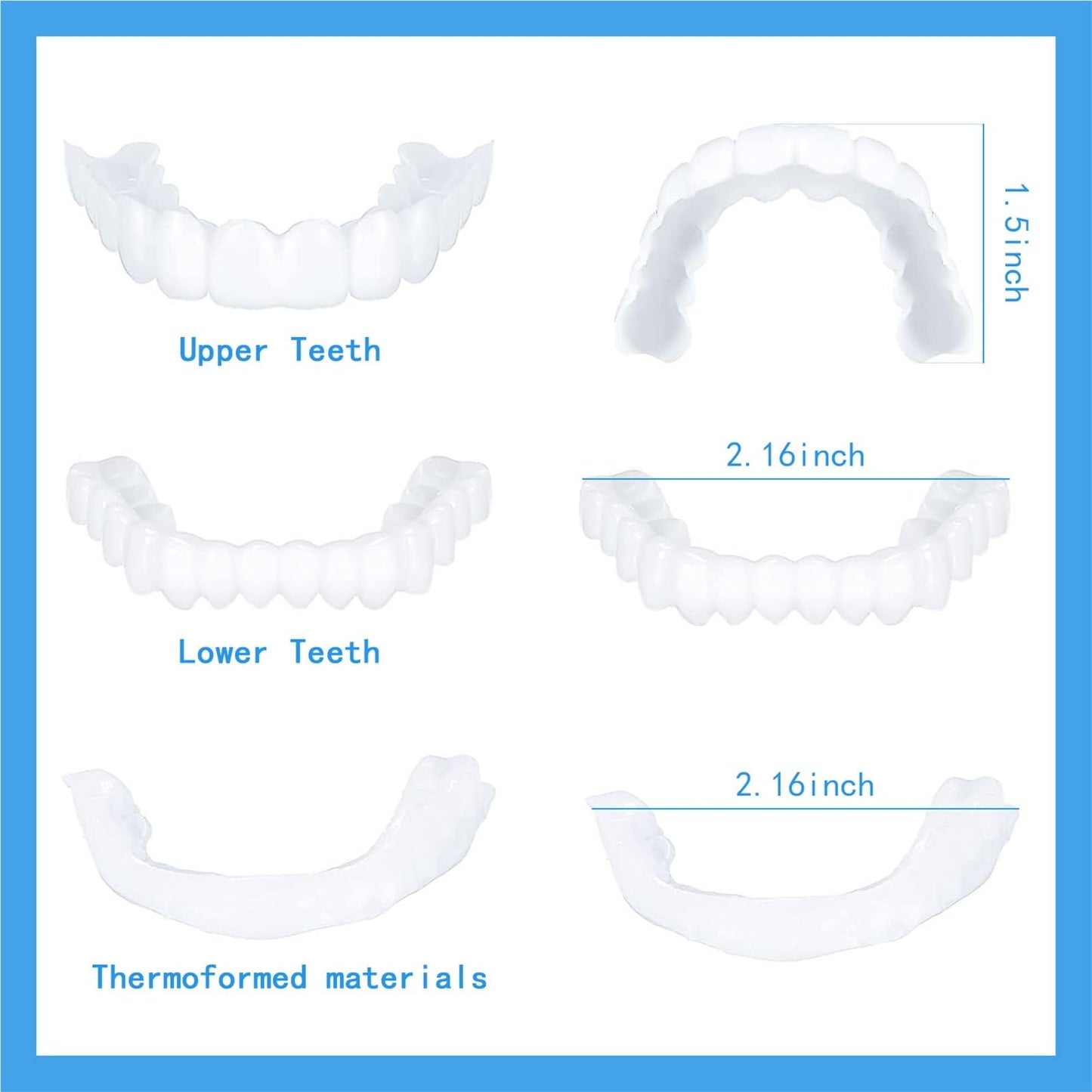 2 Pairs Temporary Adjustable Smile for Women and Men - White