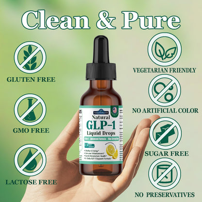 2 Pack GLP-1 Supplement Liquid Drops, 10-in-1 Formula with Berberine, Ceylon Cinnamon, Prebiotic Fiber & Green Tea Extract | Supports Healthy Metabolism, Digestive & Gut Health丨Vegan, Non-GMO