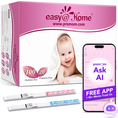 Easy@Home Ovulation & Pregnancy Test Strips Combo Kit (100 LH + 20 HCG)