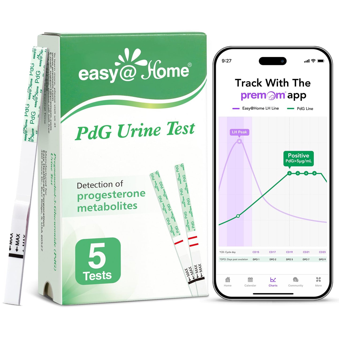 Easy@Home PdG Test Strips – 5 Pack for Ovulation & PdG