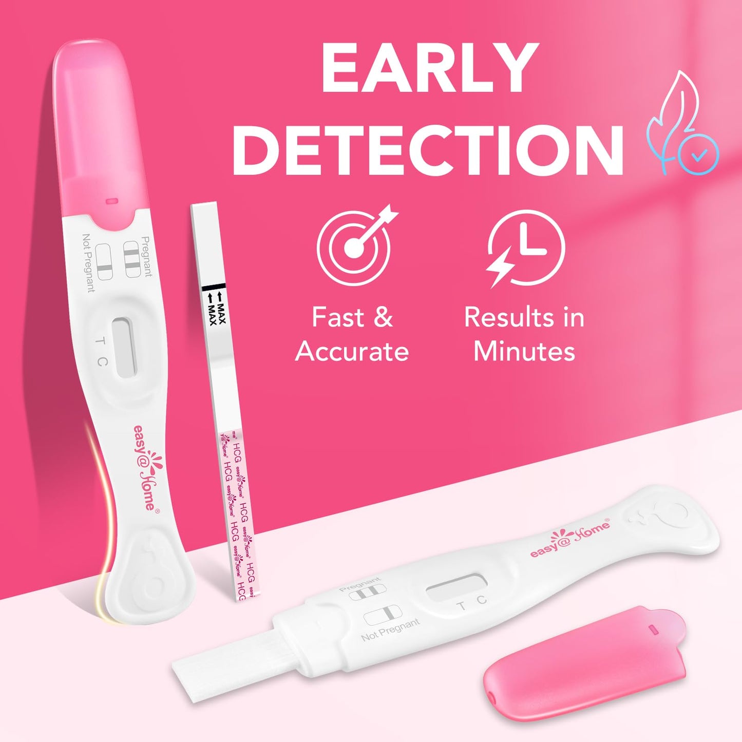 Easy@Home Pregnancy Test Sticks – Early Detection & At-Home Accuracy (6 Sticks + 12 Strips)