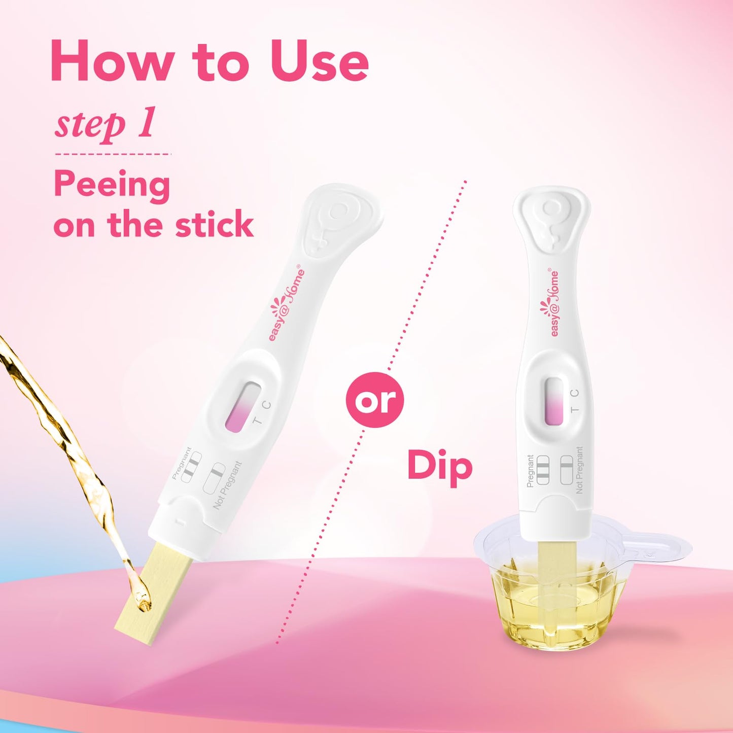 Easy@Home Pregnancy Test Sticks – Early Detection & At-Home Accuracy (6 Sticks + 12 Strips)