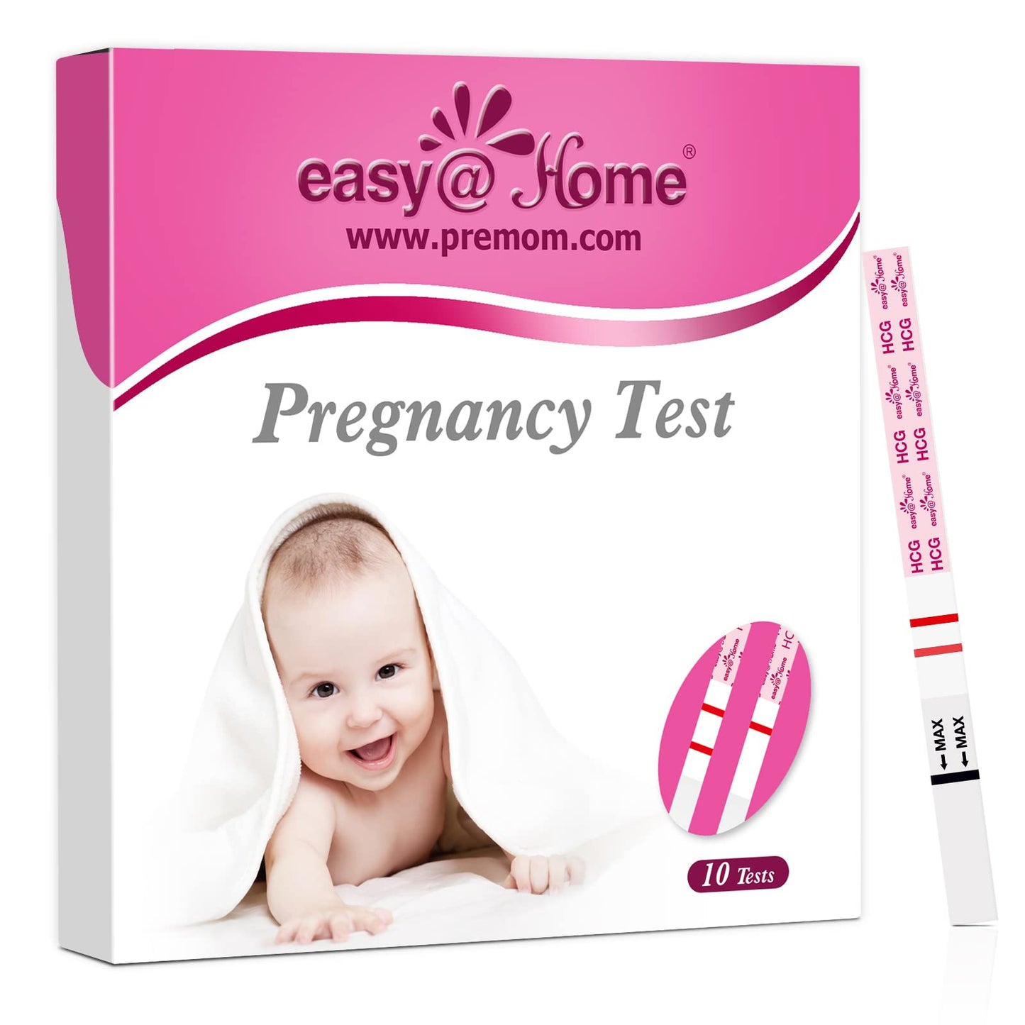 Easy@Home Pregnancy Test Strips Kit – 10 Pack hCG Test Strips | Early Detection