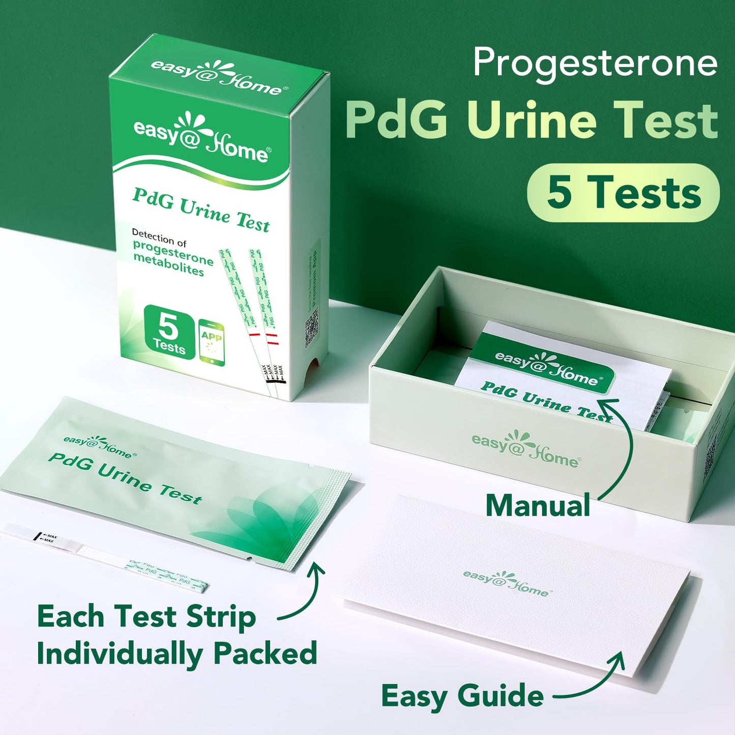 Easy@Home PdG Test Strips – 5 Pack for Ovulation & PdG