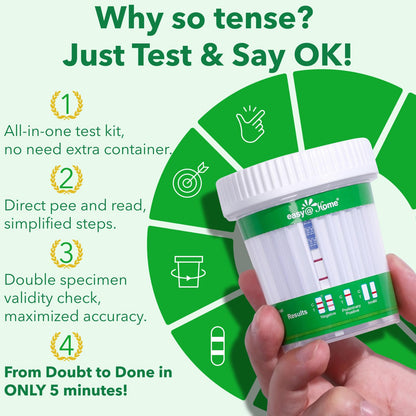 Easy@Home THC Urine Test Cup – 5-Minute Marijuana Drug Screen (1 Pack) #ECTH4-114A3