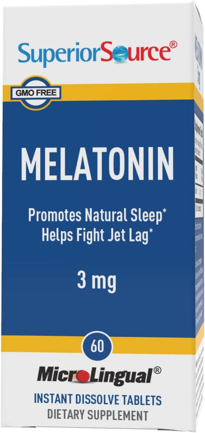 Superior Source Melatonin 3 mg for Adults - Sleep Support with Chamomile