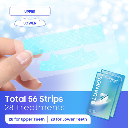 LUANERL Teeth Whitening Strips - 56 Strips (28 Treatments), Peroxide-Free, Enamel-Safe & Sensitivity-Free