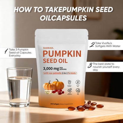 Pumpkin Seed Oil Capsules 300 Softgels | Hair Growth & Hormonal Balance