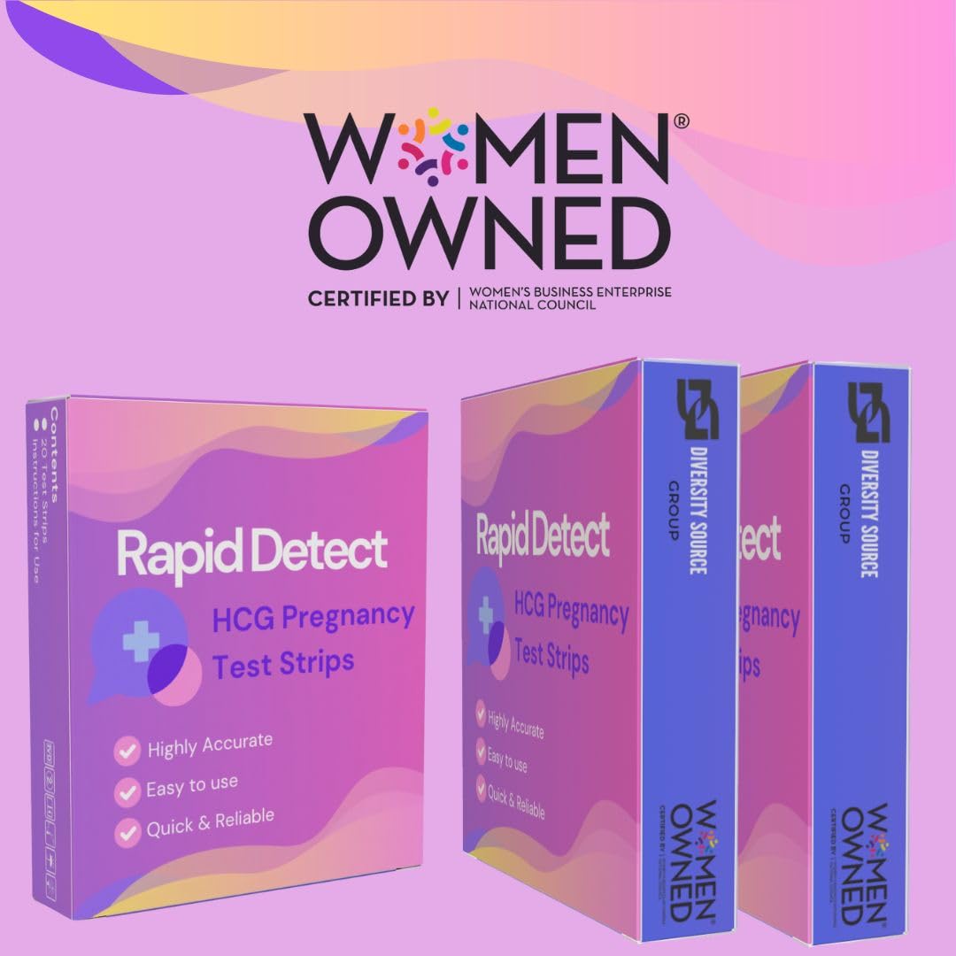 Diversity Source Group Rapid Detect HCG Pregnancy Test Strips – 20 Count, Easy to Use, Individually Wrapped