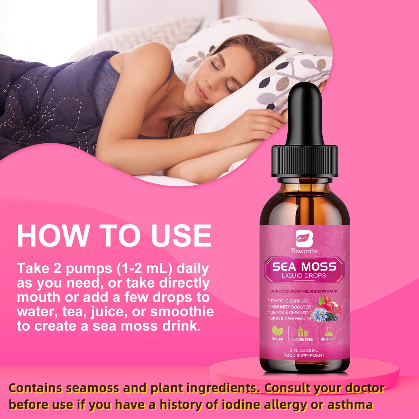 BEWORTHS Sea Moss Liquid Drops – Organic Black Seed Oil (Vegan)
