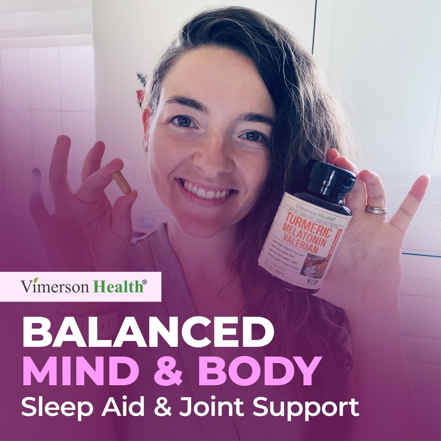 Melatonin Sleep Aid with L-Theanine, Valerian & Turmeric • 60 Capsules