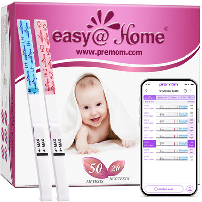 Easy@Home 50 Ovulation & 20 Pregnancy Test Strips Kit – LH & HCG Combo