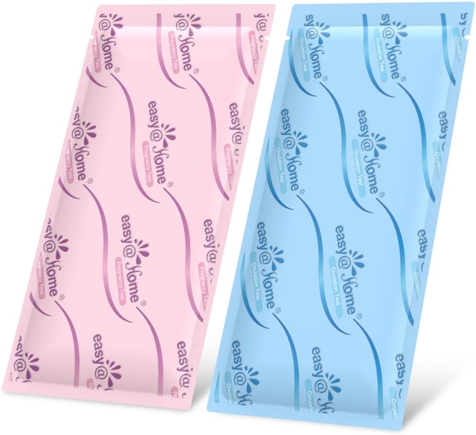 Easy@Home Ovulation & Pregnancy Test Kit – 40 LH Strips + 10 HCG Tests (Premom App)
