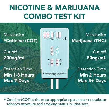 Easy@Home 5-Pack Urine Drug Test Kit – THC & Nicotine (Cotinine) – EDOAP-124