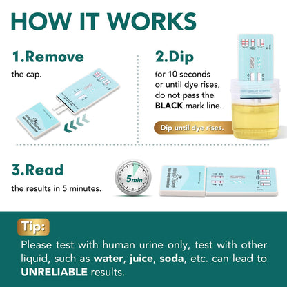 Easy@Home 5-Pack Urine Drug Test Kit – THC & Nicotine (Cotinine) – EDOAP-124