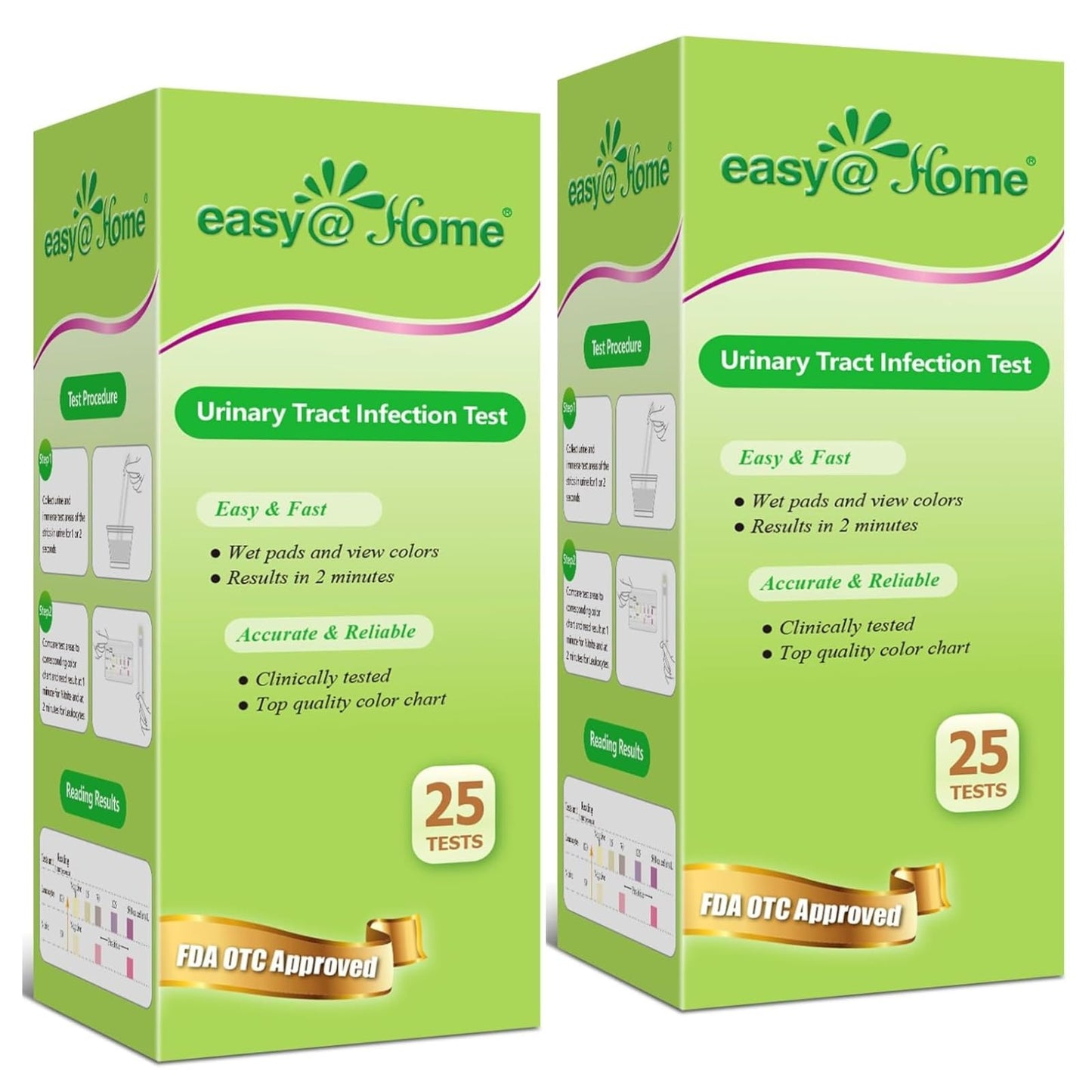 Easy@Home 50ct UTI Test Strips – At-Home Urinalysis for Women | Highly Accurate UTI Testing