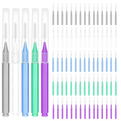 EasyHonor Braces Brush – Interdental Toothpick Flosser, 75pcs, 5 Colors