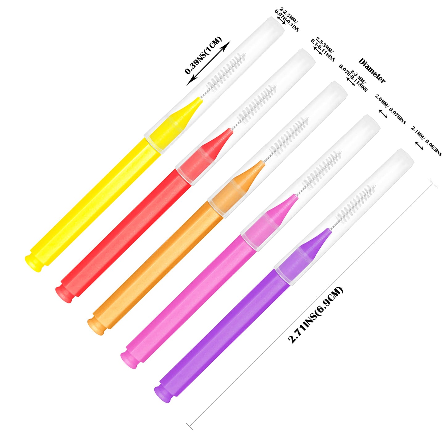 EasyHonor Braces Brush 75pcs – Interdental Toothpick Flosser (5 Warm Colors)