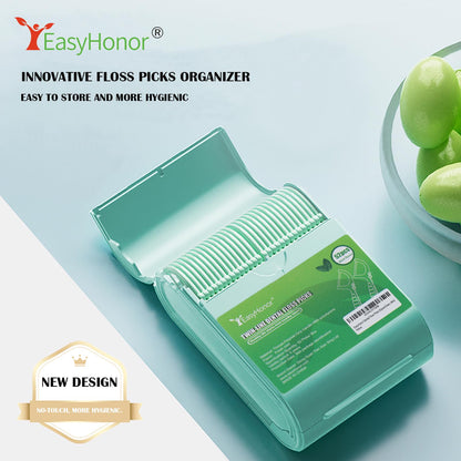 EasyHonor Twin-Line Mint Dental Floss Picks – 52 Count, Portable Case