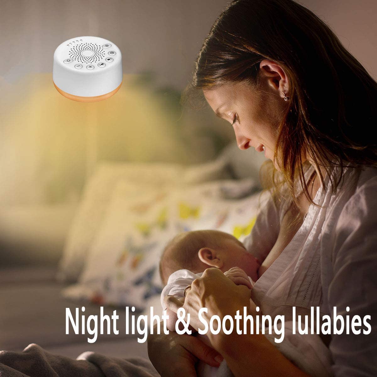 Easysleep White Noise Machine – 25 Sounds, Night Lights, Memory, USB/AC Power