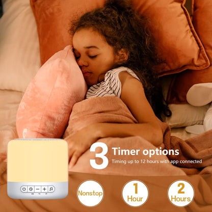 Easysleep Sound Machine for Baby & Nursery — 30 Sounds, 12 Night Lights, App Control