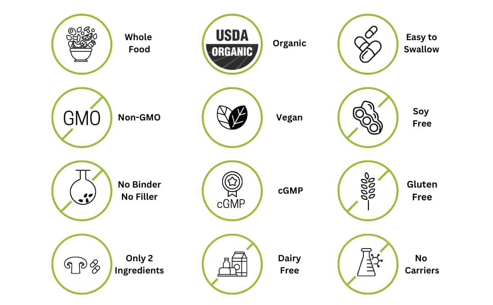 EAT INTACT Vegan Vitamin D 2000 IU | Organic Whole Mushroom, Two-Ingredient