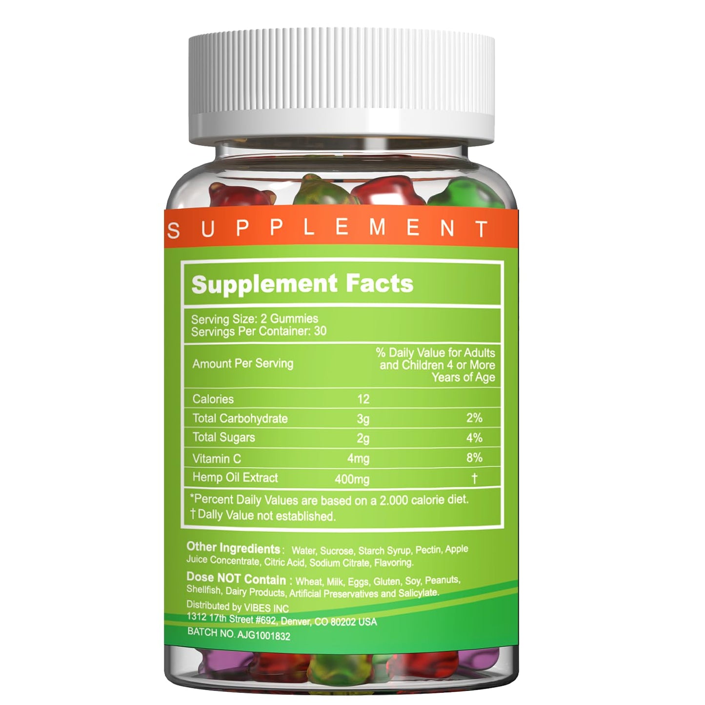 EAZGOO XXL Hemp Gummies – Hemp Oil, Vegan, Low Sugar | 180 Count