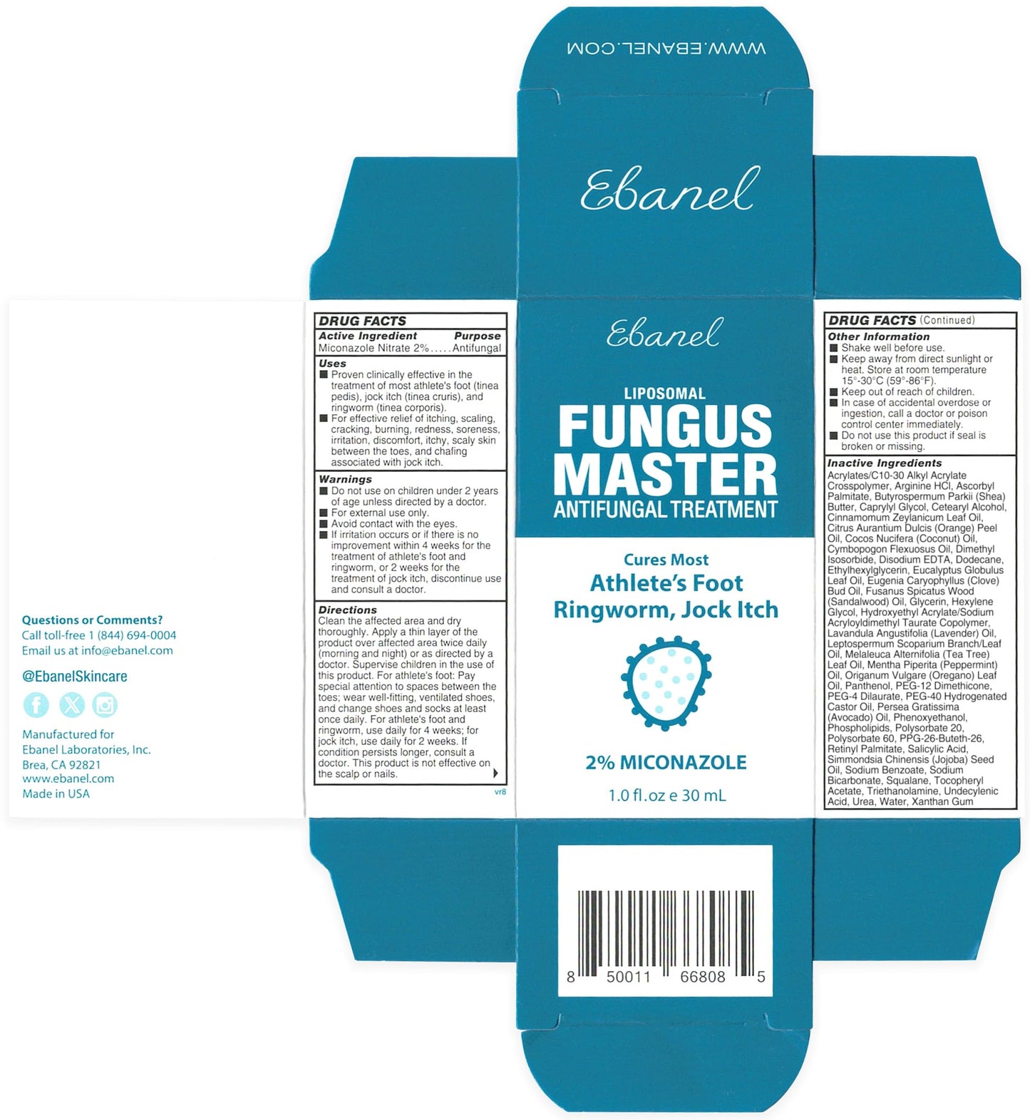 Ebanel Athletes Foot Treatment Extra Strength – Antifungal Cream with Miconazole & Tea Tree Oil